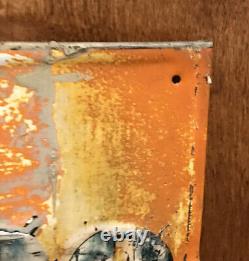 #2 Genuine Vintage Embossed Tin 1932 Orange Crush Chalkboard Sign With Crushy