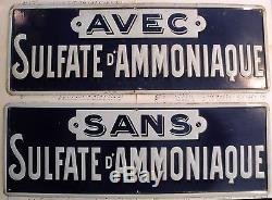 2 Vintage French Tin Lithograph Signs Chemistry Apothecary c. 1930