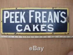 30957 Old Antique Enamel Sign Vintage Shop Advert Metal Peek Frean cake Tin