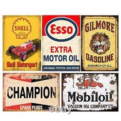 35 Pieces Reproduced Vintage Tin Signs, Gas Oil Retro Advert Antique Metal Si