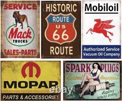 35 Pieces Reproduced Vintage Tin Signs Gas Oil Retro Advert Antique Metal Signs