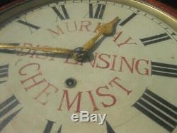 37980 Old Antique Vintage Tin sign N0t Enamel Chemist Shop Clock Advert