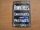 38275 Old Antique Vintage Enamel Sign Shop Advert Rowntree Cocoa Tin Can Box