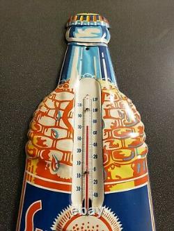50s Vintage Antique Sun Crest Suncrest Tin Non Porcelain Bottle Thermometer Sign
