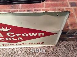 54x18 Vintage Embossed Drink RC Cola Royal Crown Soda Tin Sign, Hard To Find