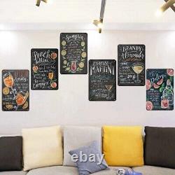 5X6Pcs Vintage Cocktail Tin Poster Metal Signs Wall Stickers Decoration3332
