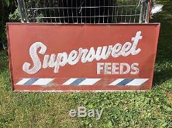 (70 x 33.75) Vintage Original Supersweet Feeds Tin Sign- Now Offering Shipping