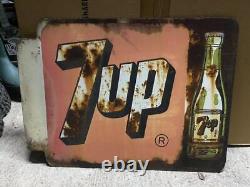 7Up Seven Up Tin Sign Enamel Vintage