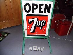 7Up Sign, Tin, Vintage Store Front Signage, 1961