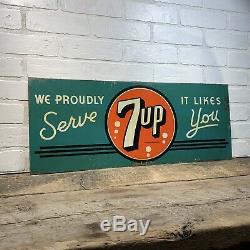 7up 1940 Vintage Advertising 7up Metal Tin Sign 28x 11 Seven Up