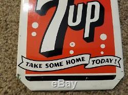 7up Cola Metal Tin Sign Soda Pop Vintage Old General Store Parlor Drink Fountain