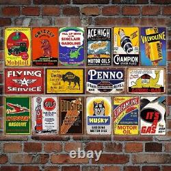 8x12 Inch Vintage Tin Sign Set Antique Decorations for Garage & Office Walls