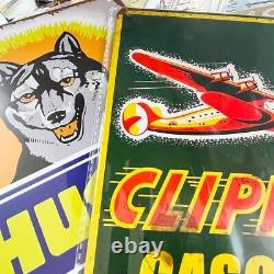 8x12 Inch Vintage Tin Sign Set Antique Decorations for Garage & Office Walls