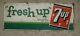 A32 Vintage Fresh Up With 7up Stamped Tin 11/62 Stout Sign Co, St. Louis Mo