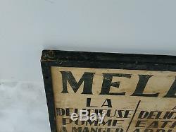 ANTIQUE/VINTAGE MELBA APPLE KITCHEN WALL DECOR ADVERTISING WOOD & TIN SIGN