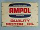 Auc2 Genuine Vintage Australian Owned Ampol Motor Oil Tin Sign C1960s