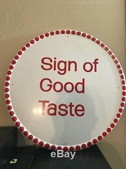 AUTHENTIC COCA COLA Tin Sign -VINTAGE SIGN OF GOOD TASTE Am Pro 1957