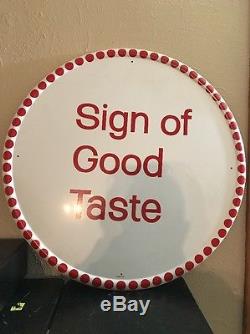 AUTHENTIC COCA COLA Tin Sign -VINTAGE SIGN OF GOOD TASTE Am Pro 1957