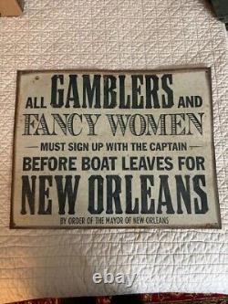 All Gamblers And Fancy Women Must Sign Up With Captain metal tin sign