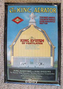 American Artworks KING AERATOR Vintage Tin Lithograph Farm Advertising Sign