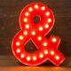 Ampersand Lighted Tin Red And Rust Hand Made Sign