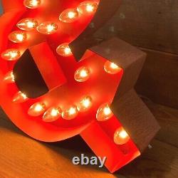 Ampersand Lighted Tin Red and Rust Hand Made Sign