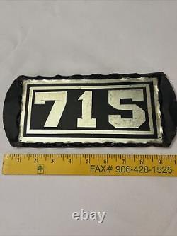 Antique Address Sign, Glass & Foil letters 715 Scalloped edges