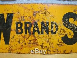 Antique COW Brand SODA Tin Advertising Sign C W SHONK MFR CHICAGO John Dwight