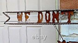 Antique Craft Hanging Tin Metal Signwe Don't Dial 911 #1