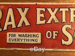Antique Original Early 1900s Borax Extract Of Soap Early Tin Sign Vintage