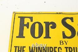 Antique Painted Tin Metal Sign For Sale Winnipeg Trustee Company Canada Vintage