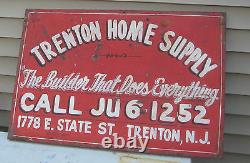 Antique Tin Sign Trenton N. J. Hardware Supply