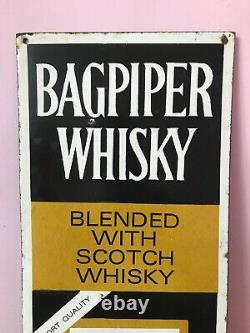 Antique Vintage Advt Tin Enamel Porcelain Sign Board Bagpiper Scotch Whisky D57