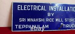 Antique Vintage Advt Tin Enamel Porcelain Sign Board Electrical Installation E44