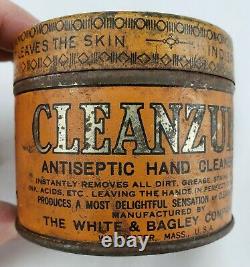 Antique Vintage Cleanzum Oilzum Hand Cleaner Tin Can Gas Oil Advertising Sign