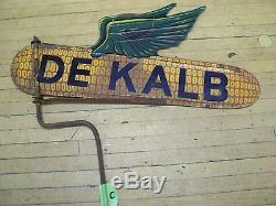 Antique Vintage Dekalb Flying Corn Double Sided Weathervane Metal Tin Farm Sign