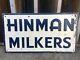 Antique Vintage Hinman Milkers Tin Sign Rare