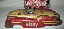 Antique Vintage Play USA Metal Comet Tin Toy Car Automobile Racing Gas Oil Sign