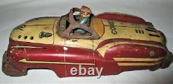 Antique Vintage Play USA Metal Comet Tin Toy Car Automobile Racing Gas Oil Sign