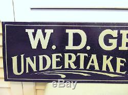 Antique Vintage Undertaker Sign 1920s Old Tin New York Funeral Cemetery Rare