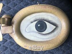 Antique advertising tin metal trade sign eyeglasses spectacles vintage