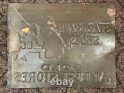 Antique/vintage Star Brand Shoes Embossed Tin Advertising Sign Nos 23 X 13