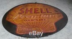 Antique /vintage, original tin SHELL sign, raised letters, size 10.8