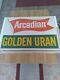 Arcadian Golden Uran Vintage Tin Metal Sign Measurements 28 Inches By 20 Inches