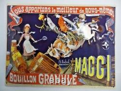 B Moloch Maggi Bouillon Granule Vintage Advertising Tin Sign Convex Mint France