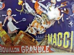 B Moloch Maggi Bouillon Granule Vintage Advertising Tin Sign Convex Mint France