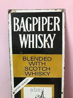 Bagpiper Scotch Whisky Antique Vintage Advt Tin Enamel Porcelain Sign Board D56