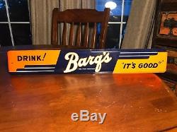 Barq's tin strip sign advertising nos rare soda pop vintage root beer