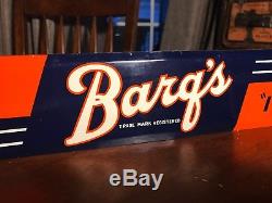 Barq's tin strip sign advertising nos rare soda pop vintage root beer