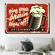 Beer Vintage Tin Sign Beer Whiskey And Wine Canvas Art Print For Wall Decor